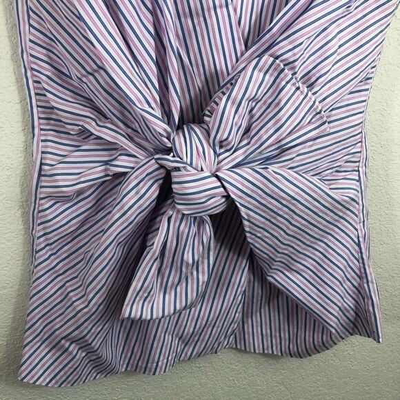 Diane von Furstenburg striped sleeveless knot blouse - Picture 3 of 9